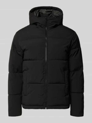 Kurtka pikowana z kapturem model 'GALAXY' Jack&Jones Czarny