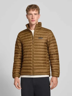 Kurtka pikowana z nadrukiem z logo Helly Hansen Musztardowy