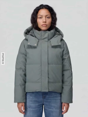 Kurtka pikowana z odpinanym kapturem Vero Moda Trzcinowy