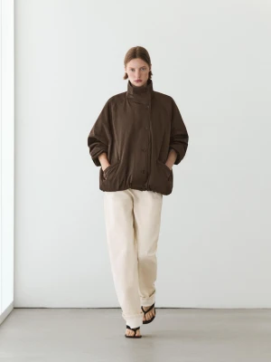 Kurtka Pikowana Z Ozdobnymi Kieszeniami - Szarobrązowy - Massimo Dutti - Female