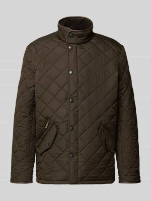Kurtka pikowana z pikowaniem w romby model 'POWELL' Barbour Oliwkowy