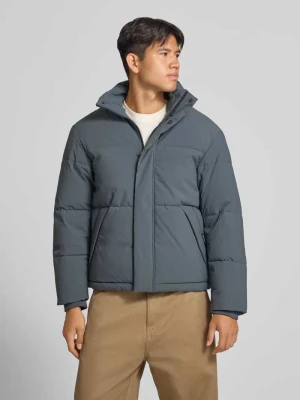 Kurtka pikowana z ukrytym zamkiem błyskawicznym model 'SOHO' Jack&Jones Niebieski
