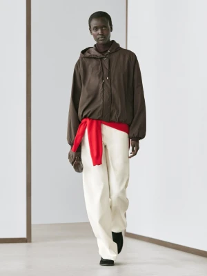 Kurtka Pikowana Z Wysokim Kołnierzem - Czekoladowy - - Massimo Dutti - Kobieta