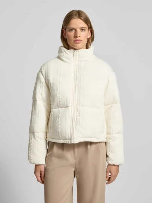 Kurtka pikowana ze stójką i wyhaftowanym logo REVIEW