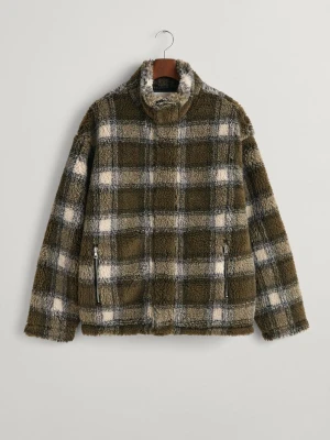 Kurtka Polarowa W Kratę z zamkiem Błyskawicznym GANT