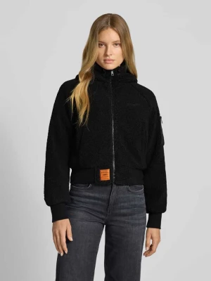 Kurtka polarowa z kapturem i wyhaftowanym logo Original Bombers