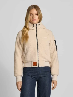 Kurtka polarowa z kapturem i wyhaftowanym logo Original Bombers