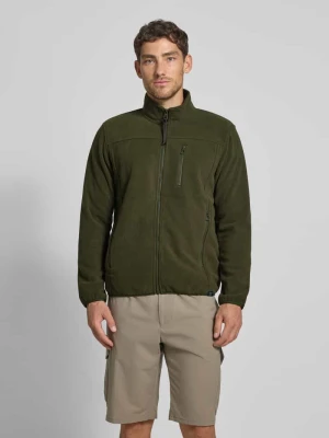 Kurtka polarowa ze stójką i detalem z logo Lerros