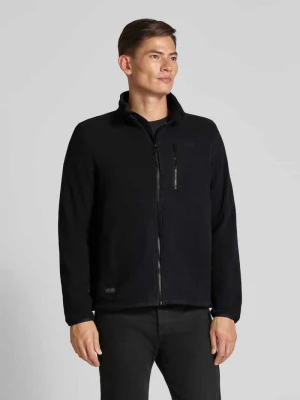 Kurtka polarowa ze stójką i wyhaftowanym logo camel active