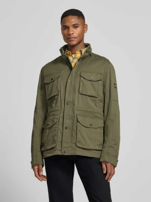 Kurtka polowa w kroju regular fit z aplikacją z logo camel active