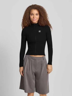 Kurtka prążkowana z wyhaftowanym logo i zamkiem błyskawicznym adidas Originals