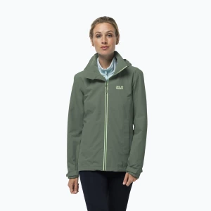 Kurtka przeciwdeszczowa damska Jack Wolfskin Evandale hedge green