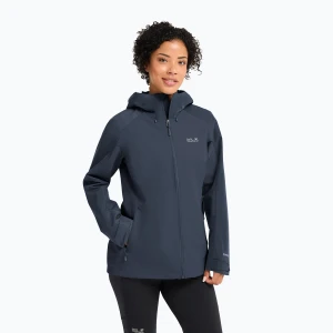 Kurtka przeciwdeszczowa damska Jack Wolfskin Wildbound 2L midnight sky Granatowy