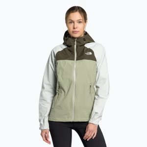 Kurtka przeciwdeszczowa damska The North Face Stratos tea green/new taupe green/tin grey