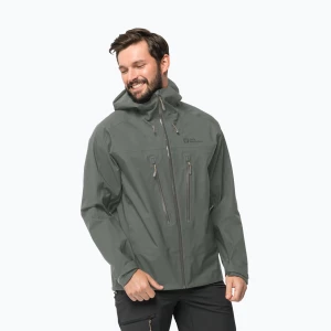 Kurtka przeciwdeszczowa męska Jack Wolfskin Kammweg 3L Jkt M gecko green