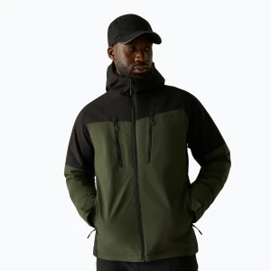 Kurtka przeciwdeszczowa męska REGATTA Highton Stretch Padded dark khaki / black Zielony