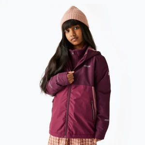 Kurtka przeciwwiatrowa dziecięca REGATTA Hillain Warm fig/dark pimento/dusty rose