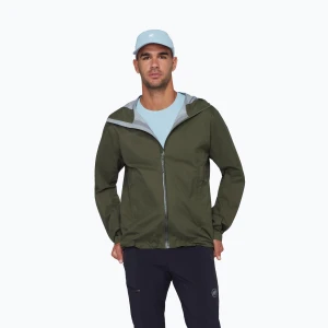 Kurtka przeciwwiatrowa męska Mammut Ducan HS Hooded dark mesh Zielony