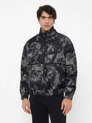 Kurtka przejściowa Versace Jeans Couture metaliczna czerń