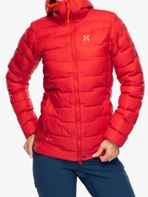 Kurtka puchowa damska Haglofs ROC Flash Down Hood - bright red