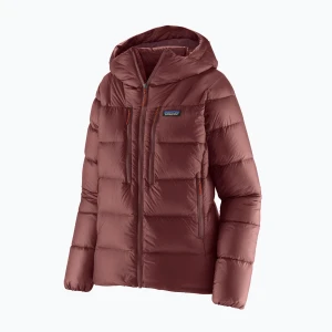 Kurtka puchowa damska Patagonia Fitz Roy Down Hoody dark ruby w/sizzle red