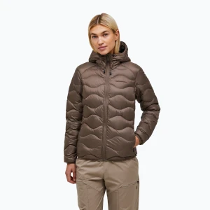 Kurtka puchowa damska Peak Performance Helium Down Hood terrain tan Brązowy