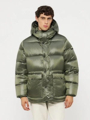 Kurtka puchowa EA7 Emporio Armani ciemnozielony