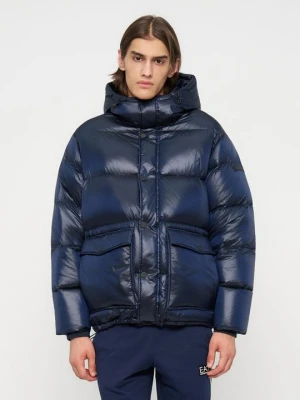 Kurtka puchowa EA7 Emporio Armani niebieski