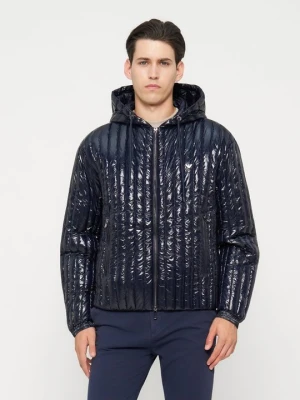 Kurtka puchowa Emporio Armani niebieski