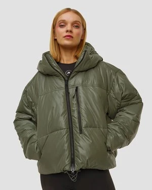 Kurtka puchowa khaki damska Adidas by Stella McCartney Short Puf
