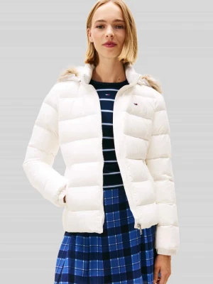 kurtka puchowa krój regular fit ze sztucznego futra Tommy Jeans Złamany biały