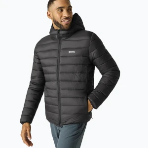 Kurtka puchowa męska REGATTA Hooded Marizion black / burnt henna