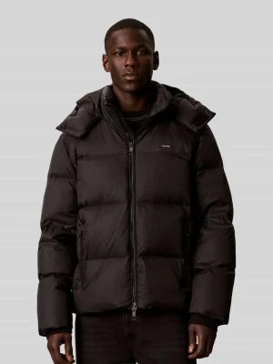 kurtka puchowa o kroju regular fit z odpinanym kapturem Calvin Klein Czarny