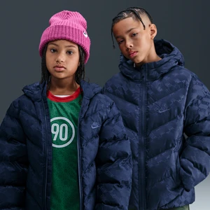 Kurtka puchowa o luźnym kroju dla dużych dzieci Therma-Fit Nike All Day Play - Niebieski