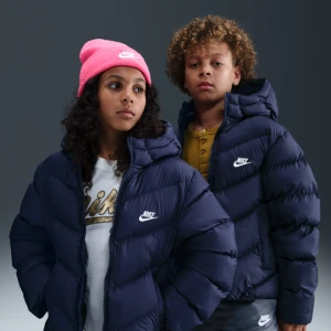 Kurtka puchowa o luźnym kroju dla dużych dzieci Therma-Fit Nike All Day Play - Niebieski