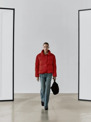 Kurtka Puchowa Oversize - Czerwony - - Massimo Dutti - Kobieta