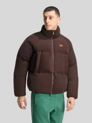 Kurtka puchowa z kołnierzem stojącym, krój regular fit adidas Originals Ciemnobrązowy