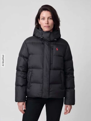 kurtka puchowa z odpinanym kapturem Polo Ralph Lauren Czarny