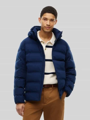Kurtka puchowa z odpinanym kapturem Tommy Hilfiger Ciemnoniebieski