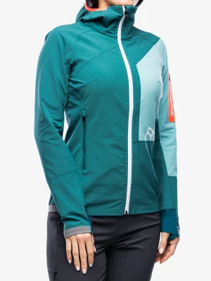 Kurtka skiturowa damska Ortovox Berrino Hooded Jacket - pacific green