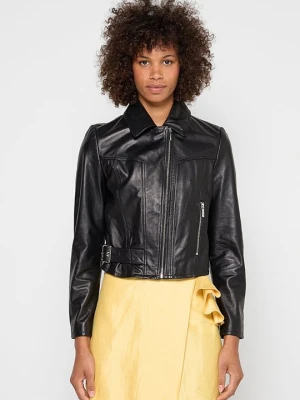 Kurtka skórzana Armani Exchange czarny melanż