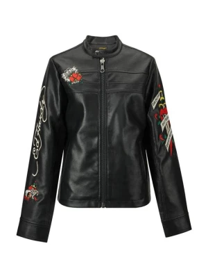 Kurtka skórzana Ed Hardy czarny