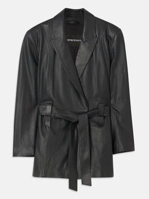 Kurtka skórzana Emporio Armani czarny