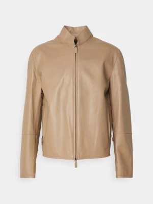 Kurtka skórzana Emporio Armani beżowy