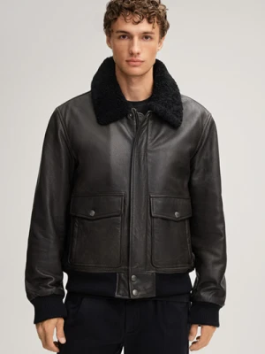 Kurtka skórzana Falko w kolorze szarym Joop