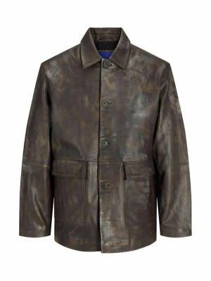 Kurtka skórzana Jack&Jones brązowy