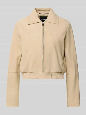 Kurtka skórzana krój regular fit z prawdziwej skóry koziej model 'SALENE' Boss