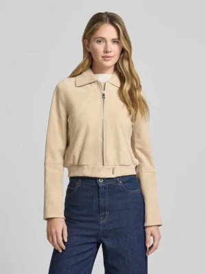 Kurtka skórzana krój regular fit z prawdziwej skóry koziej model 'SALENE' Boss