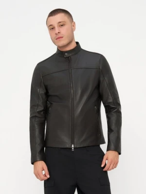 Kurtka skórzana Michael Kors brązowy