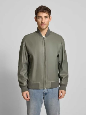 Kurtka skórzana o kroju regular fit w stylu college model ‘JAKRI’ Boss Orange